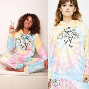 Dolls Kill By Samii Ryan Tie Dye Hoodie Sweatshirt Size Large Daisy Revolve Hood